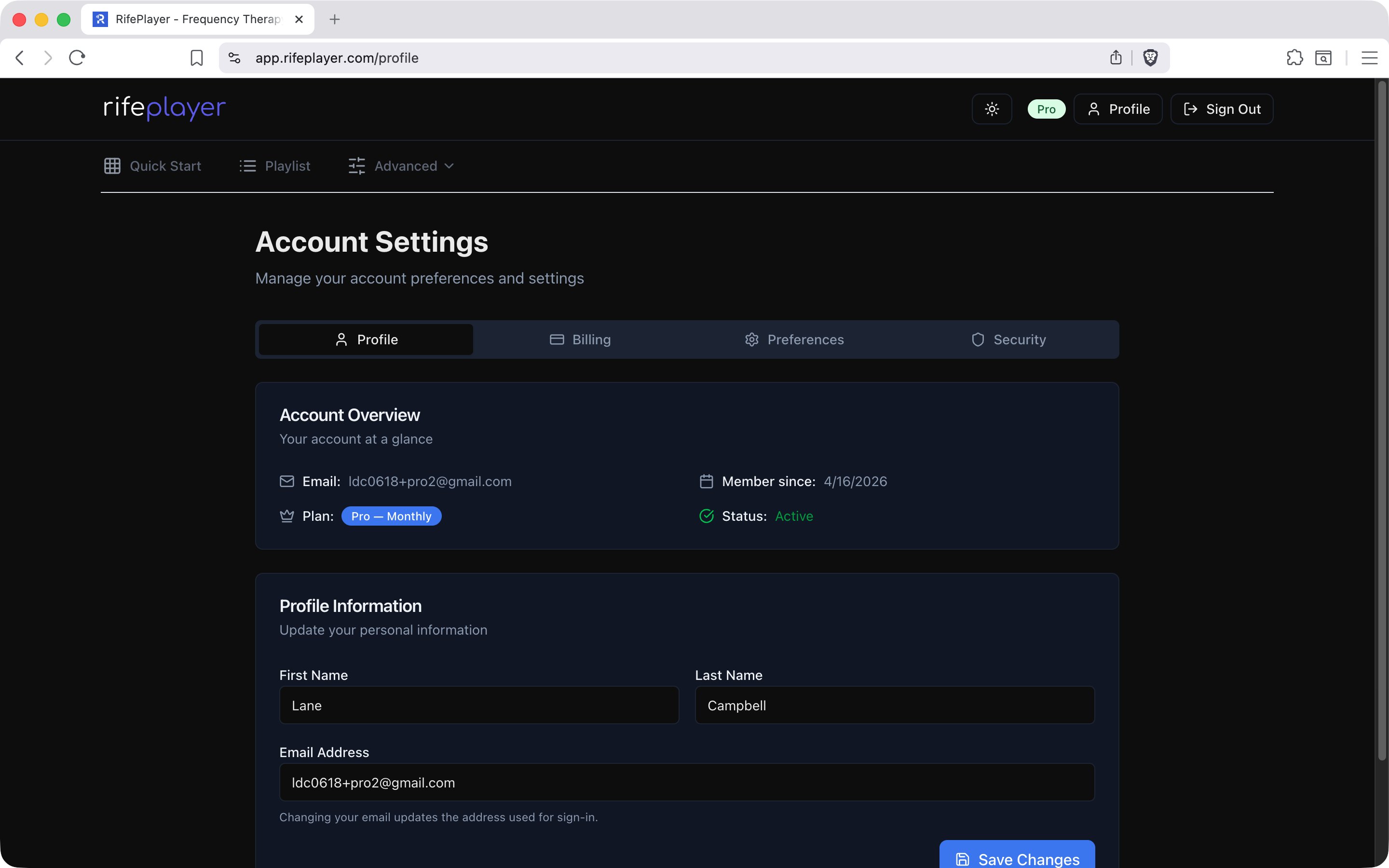Account & Profile